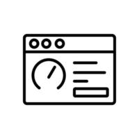 Browser, web site, speedometer vector icon illustration