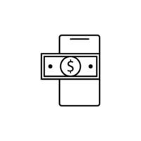 money in mobile banking vector icon illustration