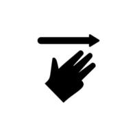 Hand, fingers, gesture, swipe, right vector icon illustration