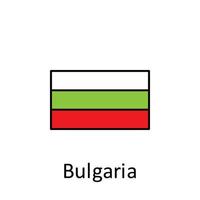 National flag of Bulgaria in simple colors with name vector icon illustration