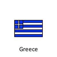 nacional bandera de Grecia en sencillo colores con nombre vector icono ilustración