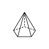 Geometric shapes, pentagonal pyramid vector icon illustration