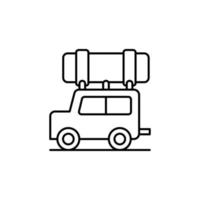 Wan, suitcase, travel vector icon illustration