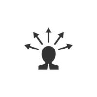 leader, arrow, up, business vector icon illustration