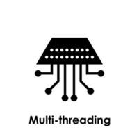 multi-threading, quadrangle, circuit vector icon illustration