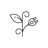 Plant, plug vector icon illustration