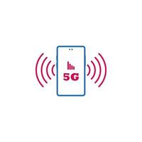 5G, connection, data, mobile vector icon illustration