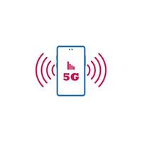 5g, conexión, datos, móvil vector icono ilustración