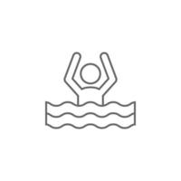 Drowning man vector icon illustration