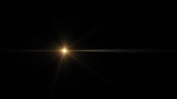 Loop gold star optical flares shine rays abstract background video