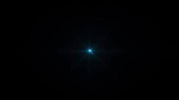Loop center blue glow star optical flare light video
