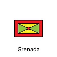 National flag of Grenada in simple colors with name vector icon illustration