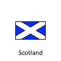 National flag of Scotland in simple colors with name vector icon illustration