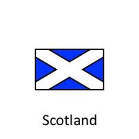 National flag of Scotland in simple colors with name vector icon illustration