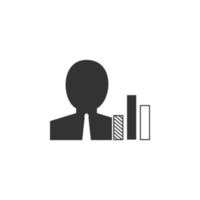 man, worker, statistics, business vector icon illustration