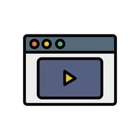 Browser, web site, video vector icon illustration