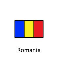 National flag of Romania in simple colors with name vector icon illustration