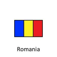 National flag of Romania in simple colors with name vector icon illustration