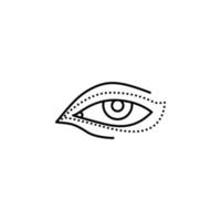 Eye wrinkle, blepharoplasty vector icon illustration