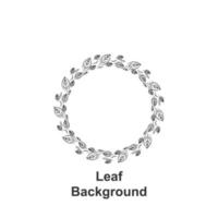 Leaf round background, hand drawn in round vector icon illustration