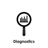 magnifier, diagnostics, chart vector icon illustration