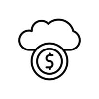 Cloud, dollar vector icon illustration