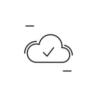 Cloud, done, networking vector icon illustration