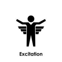 businessman, excitation vector icon illustration