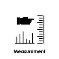 measurement, hand, chart vector icon illustration