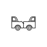 car accident line vector icon illustration