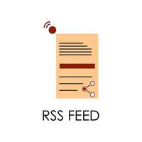 colored rss feed vector icon illustration