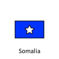 National flag of Somalia in simple colors with name vector icon illustration