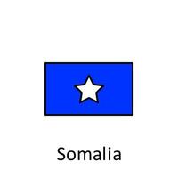 National flag of Somalia in simple colors with name vector icon illustration