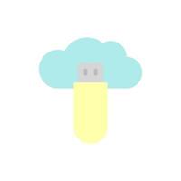 nube, tarjeta de memoria flash vector icono ilustración