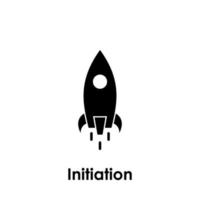 rocket, initiation vector icon illustration