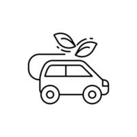 Eco car, leafs vector icon illustration