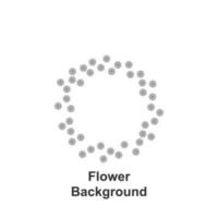 Flower round background, hand drawn in round vector icon illustration