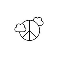 Peace symbol cloud vector icon illustration
