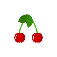 cherry colored vector icon illustration