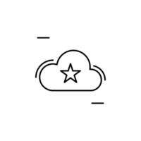 Cloud, star, networking vector icon illustration