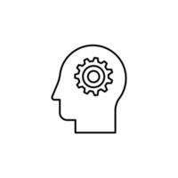 intelligence, gear, head vector icon illustration