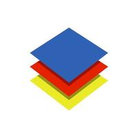 layers in the illustrator colored vector icon illustration