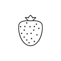 Strawberry outline vector icon illustration