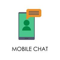 colored mobile chat vector icon illustration