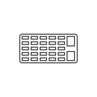 calculadora, teclado, banco vector icono ilustración