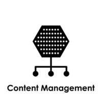 hexagon, connection, content management vector icon illustration