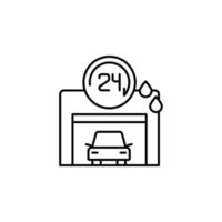 Garage car carwash 24 hours vector icon illustration