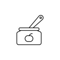 Baby food, apple jam vector icon illustration