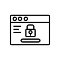 Browser, web site, lock vector icon illustration