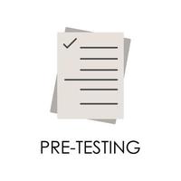 colored pre-testing vector icon illustration